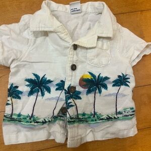 Tropical Palm Tree Kids Shirt - White